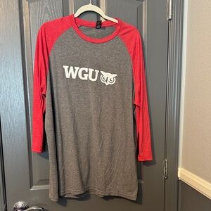 Gray and Red WGU Raglan Shirt